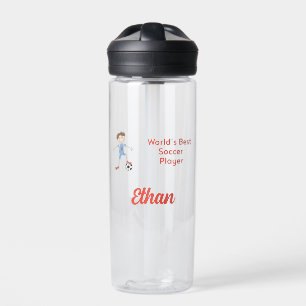 World's Best Soccer Player Personalized with Name  Water Bottle