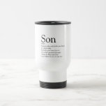 World's Best Son Definition Black and White Fun Travel Mug<br><div class="desc">Personalise for your special son or hijo to create a unique gift. A perfect way to show him how amazing he is every day. Designed by Thisisnotme©</div>