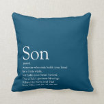 World's Best Son Definition Modern Blue Throw Pillow<br><div class="desc">Personalise for your special son or hijo to create a unique gift. A perfect way to show him how amazing he is every day. Designed by Thisisnotme©</div>