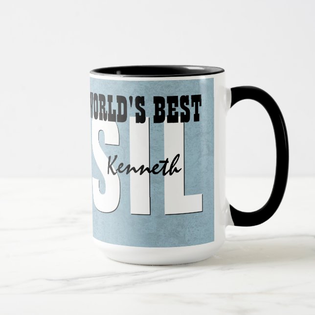 World's Best SON IN LAW Blue Custom Name V9 Mug (Right)