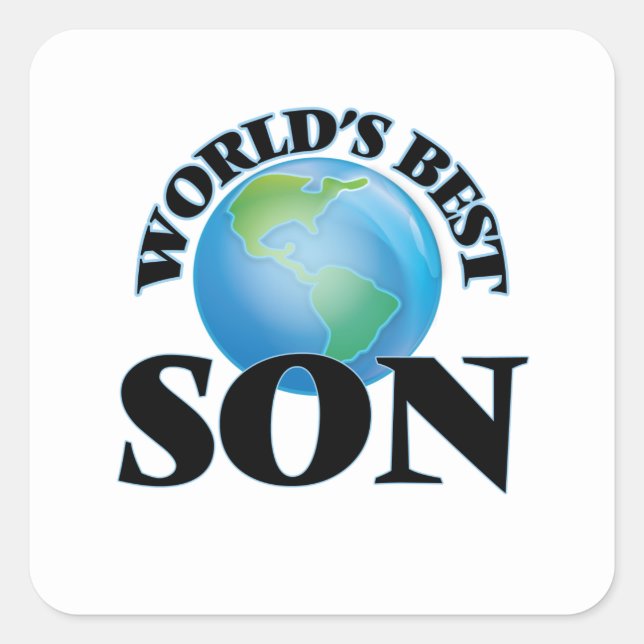 World's Best Son Square Sticker (Front)
