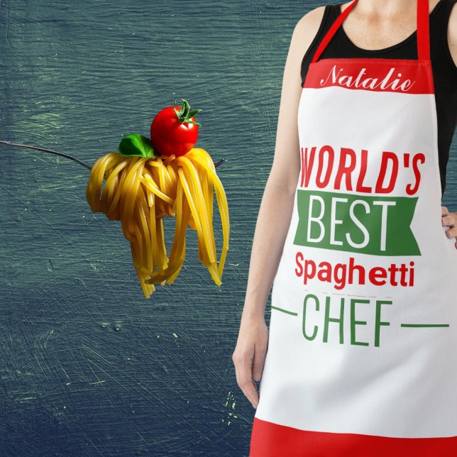 World's Best Spaghetti   Chef   -  personalized Apron (Creator Uploaded)