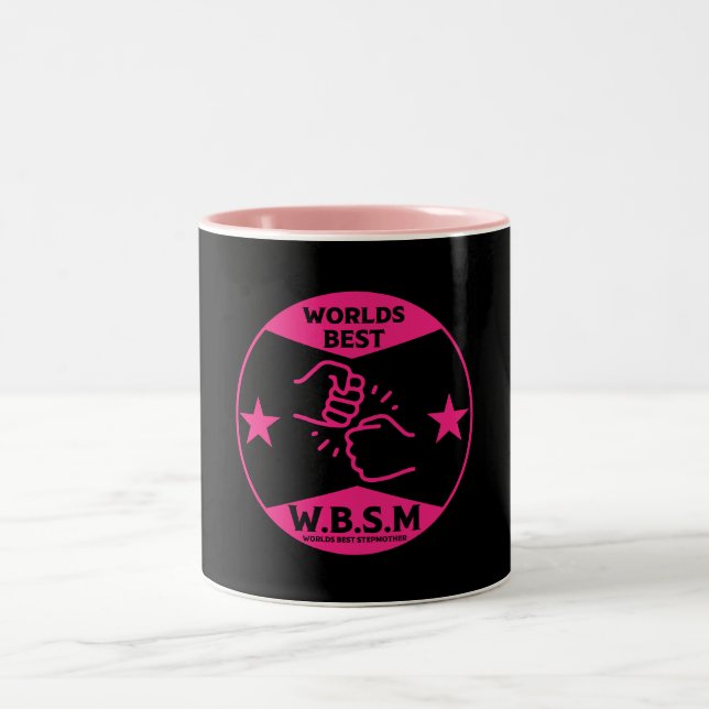 WORLDS BEST STEP MOTHER Two-Tone COFFEE MUG (Center)