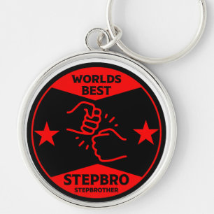 Worlds Best Stepbrother Keychain