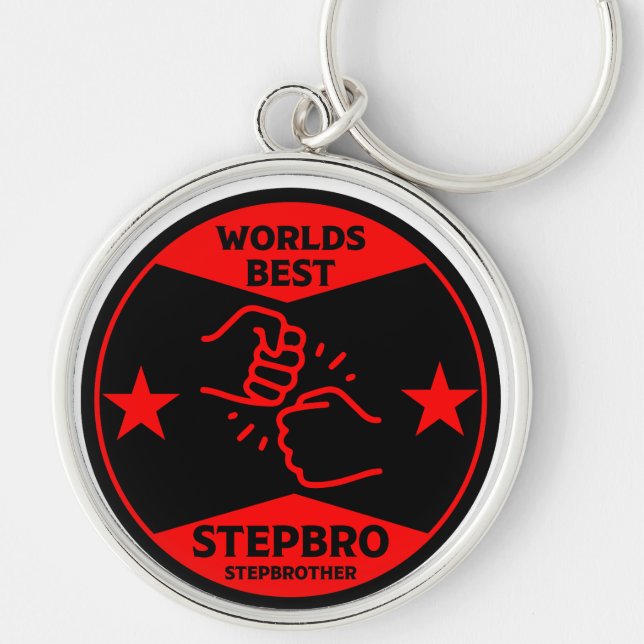Worlds Best Stepbrother Keychain (Front)