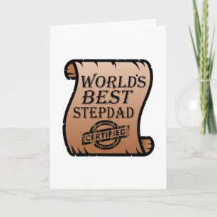 World's Best Stepdad Certified Certificate Funny Card