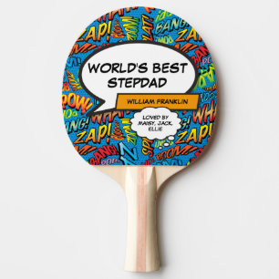 World's Best Stepfather Stepdad Cool Funny Modern Ping Pong Paddle