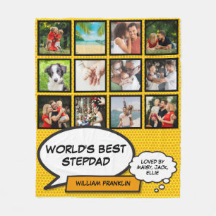 World's Best Stepfather Stepdad Photo Fun Modern Fleece Blanket