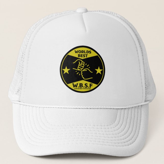 WORLDS BEST STEPFATHER TRUCKER HAT (Front)