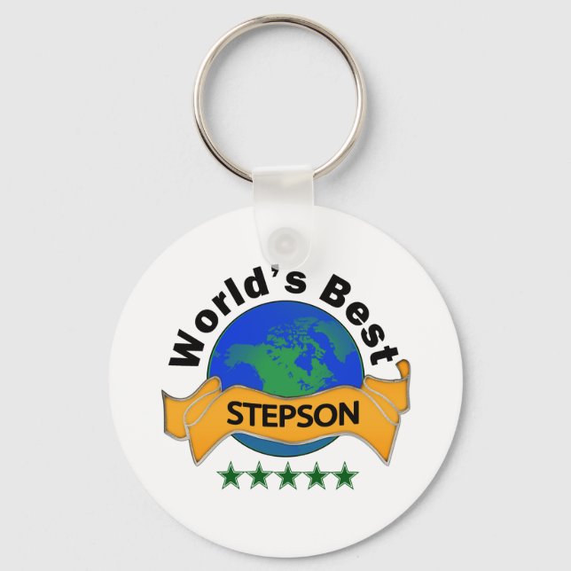 World's Best Stepson Keychain (Front)