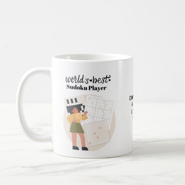 World's Best Sudoku Player Female Personalized Coffee Mug (Left)