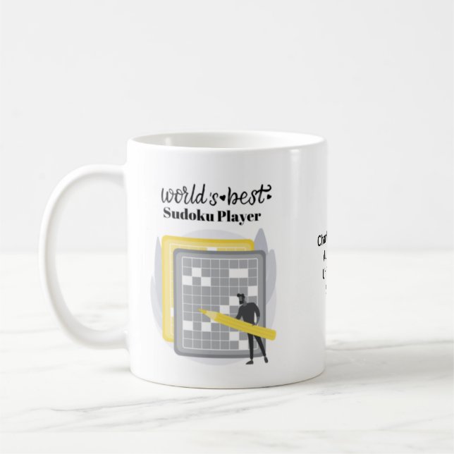 World's Best Sudoku Player male Personalized Coffee Mug (Left)