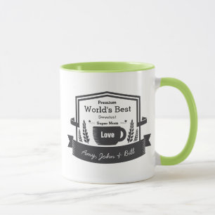 World's Best Super Mom Personalize Love Your Names Mug