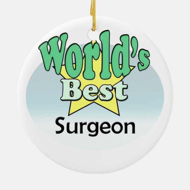 World's best Surgeon Ceramic Ornament (Back)