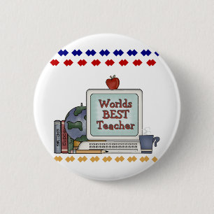 Worlds Best Teacher 2 Inch Round Button