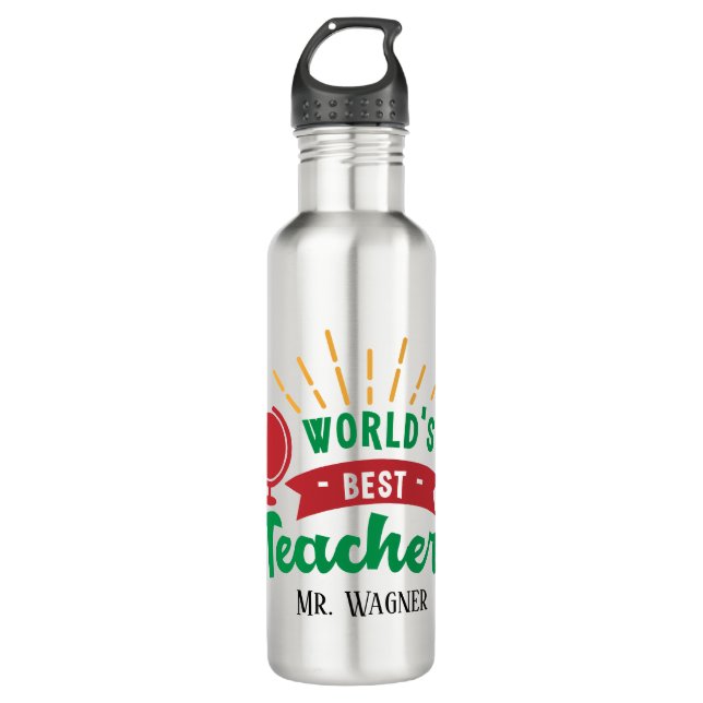 World's best Teacher add name 710 Ml Water Bottle (Front)