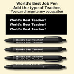 World's Best Teacher! - Add the type, or a Name,   Black Ink Pen<br><div class="desc">Add the Name,   or the Type of Teacher,  or any other message you want on this pen - Change to your own details. See my store for lots more great Pens</div>