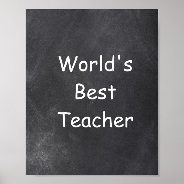 World's Best Teacher Chalkboard Class Decoration (Front)
