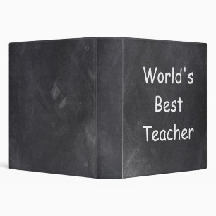 World's Best Teacher Chalkboard Design Gift Idea Binder