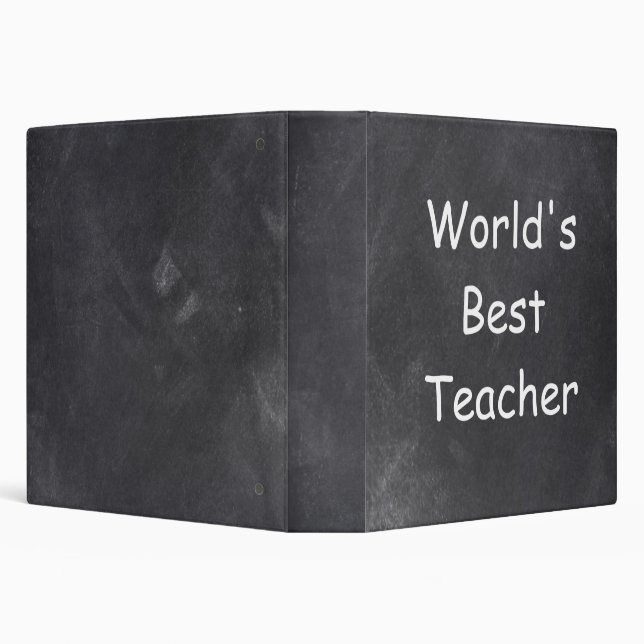 World's Best Teacher Chalkboard Design Gift Idea Binder (Background)