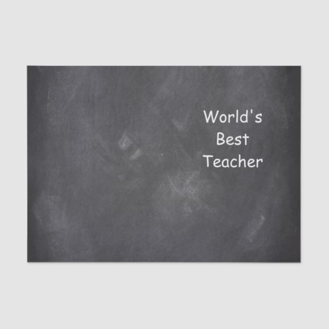 World's Best Teacher Chalkboard Design Gift Idea Tissue Paper (Front)
