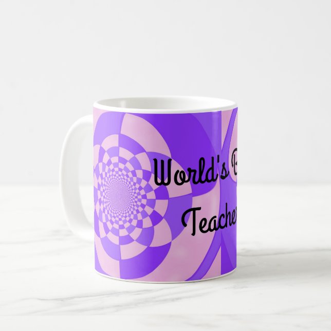 World's Best Teacher Fractal Design Coffee Mug (Front Left)
