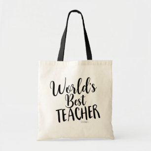 WORLD'S BEST TEACHER Personalized Custom Name Tote Bag