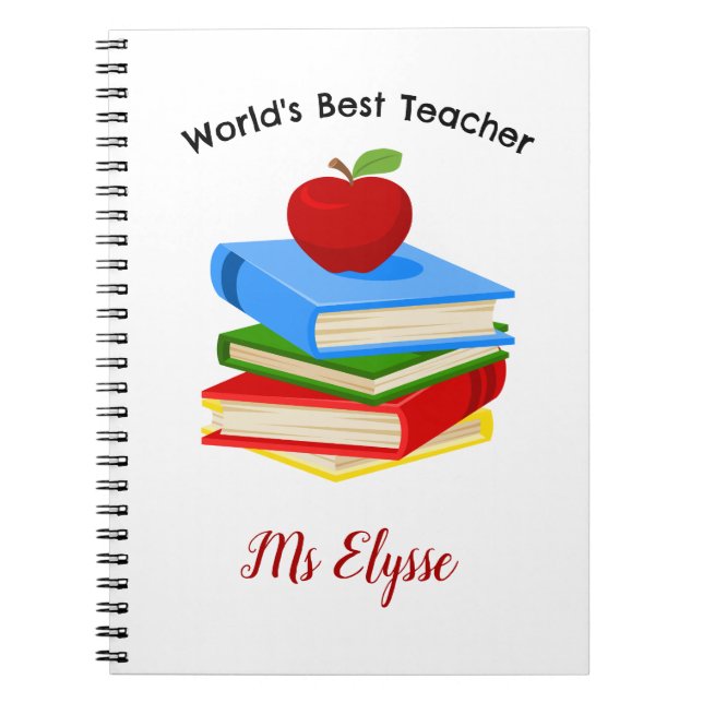 World's Best Teacher Personalized Modern Notebook (Front)
