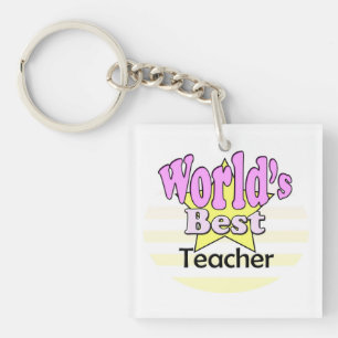 World's best Teacher (pink) Keychain