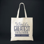 World's Best Teacher Tote Bag Gift<br><div class="desc">This tote bag makes a great gift for your favourite teacher. Perfect for holidays, teacher appreciation day, or the end of the school year.</div>