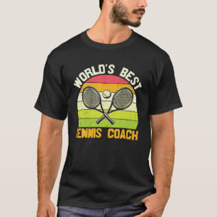 World's Best Tennis Coach Retro Racket Ball Sports T-Shirt