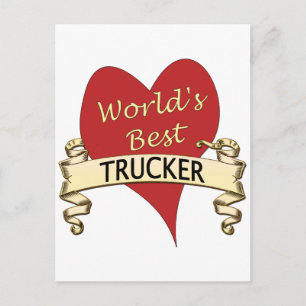 World's Best Trucker Postcard