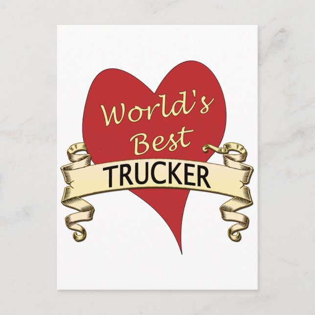 World's Best Trucker Postcard (Front)