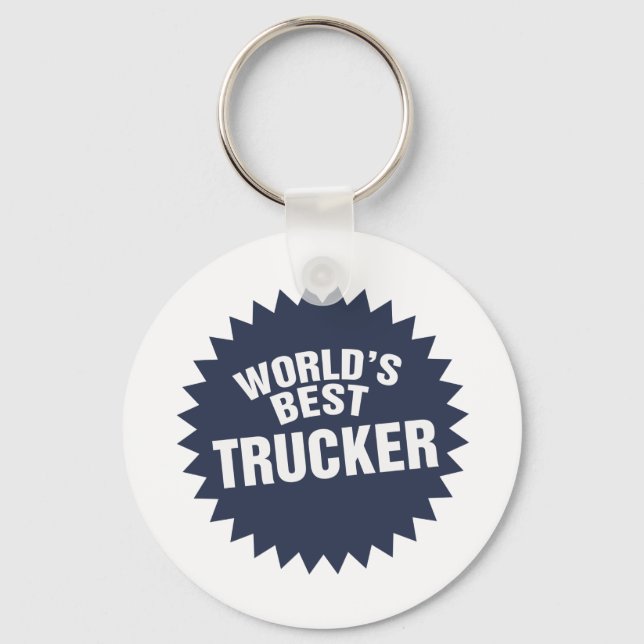 World's Best Trucker Truck Driver Hauler Keychain (Front)