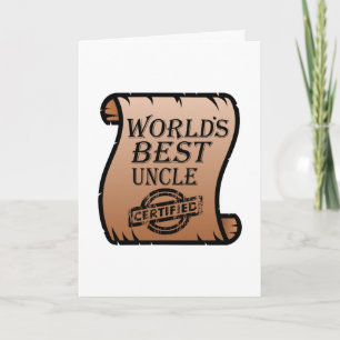 World's Best Uncle Certified Certificate Funny Card