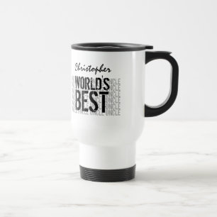 World's Best Uncle Custom Name Grunge Text A03 Travel Mug