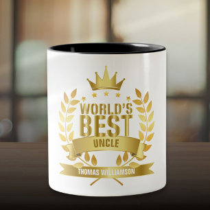 World's Best Uncle Fun Gold Two-Tone Coffee Mug