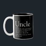 World's Best Uncle Funcle Modern Definition Black Two-Tone Coffee Mug<br><div class="desc">Personalise for your special, favourite Uncle or Funcle to create a unique gift. A perfect way to show him how amazing he is every day. Designed by Thisisnotme©</div>
