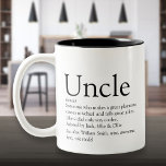 World's Best Uncle Funcle Modern Definition Fun Two-Tone Coffee Mug<br><div class="desc">Personalise for your special,  favourite Uncle or Funcle to create a unique gift. A perfect way to show him how amazing he is every day. Designed by Thisisnotme©</div>