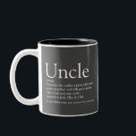 World's Best Uncle Funcle Modern Definition Grey Two-Tone Coffee Mug<br><div class="desc">Personalise for your special, favourite Uncle or Funcle to create a unique gift. A perfect way to show him how amazing he is every day. Designed by Thisisnotme©</div>