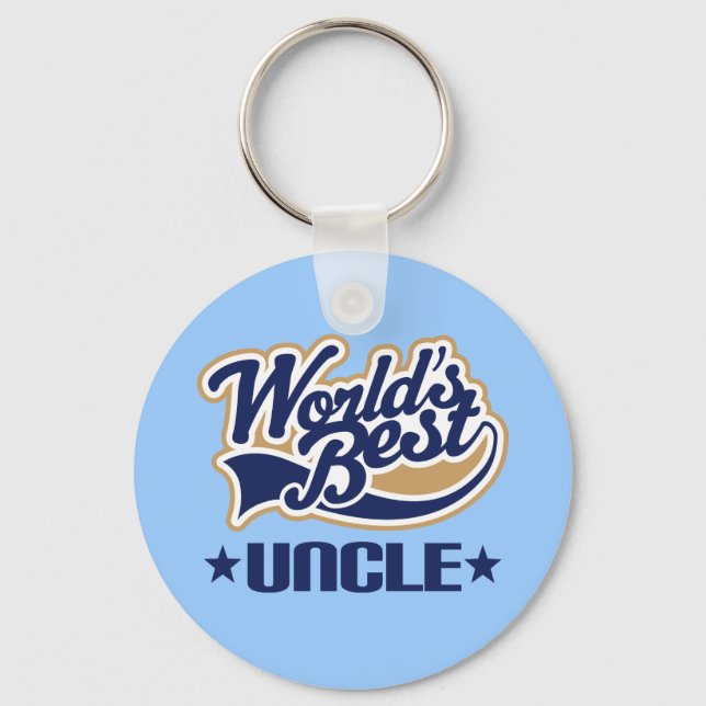 Worlds Best Uncle Keychain Gift (Front)