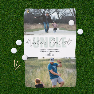 World's Best Uncle Modern Photo Collage Golf Towel
