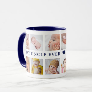 World's Best Uncle Navy Blue 12 Photo Collage Mug