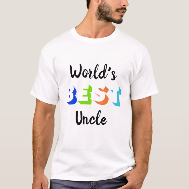 World's Best Uncle Personalized Retro Typography T-Shirt (Front)