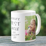 World's Best Uncle Photo Coffee Mug<br><div class="desc">Celebrate a beloved uncle with this custom mug featuring "World's Best Uncle, " two photos of nieces and nephews and their names.</div>