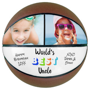 World's Best Uncle Photo Personalized Colours Basketball