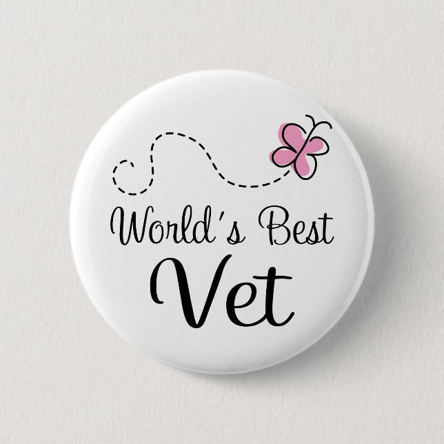 World's Best Vet Veterinarian 2 Inch Round Button (Front)