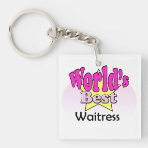 World's Best Waitress Keychain