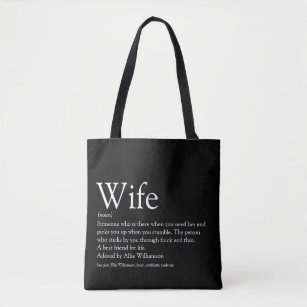 World's Best Wife Definition Black and White Tote Bag