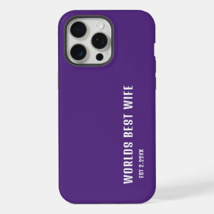Worlds Best Wife Elegant Purple &White   iPhone 15 Pro Max Case
